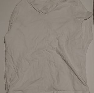 Faded glory white crew neck long sleeve tee